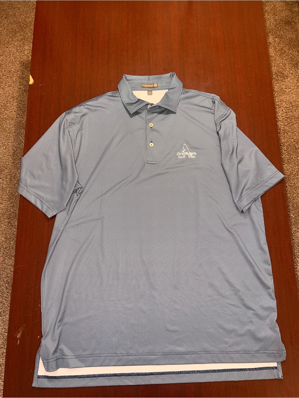 Peter Millar Light Blue Micro-Pattern Polo